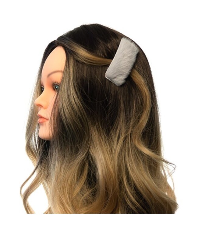 Haarclip rechthoekig soft grijs