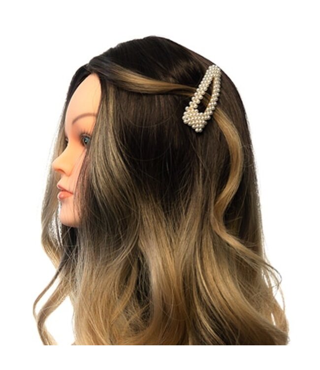 Haarclip parels crèmekleurig ovaal