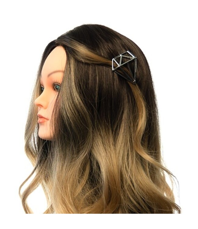 Haarclip luxe zilverkleurig diamant