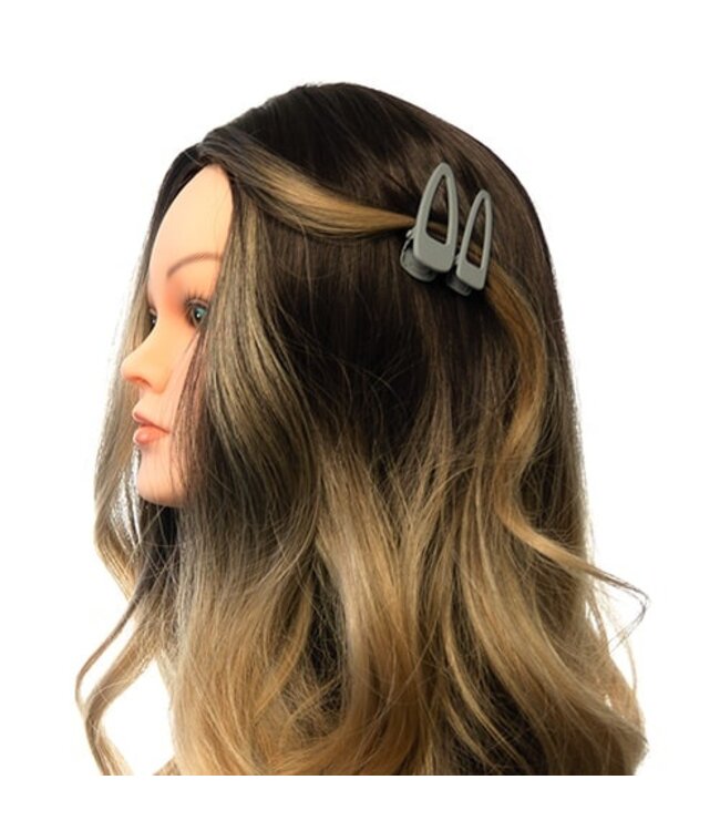 Haarclip grijs mat 2 stuks