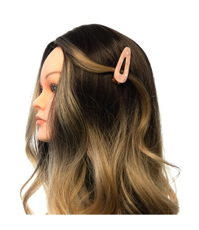 Haarclip goudkleurig pastel roze