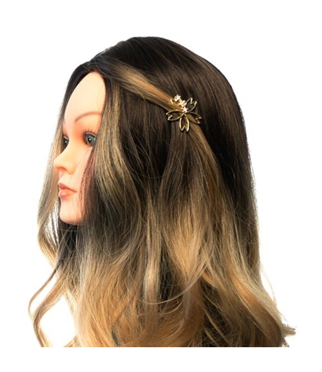 Goudkleurige haarclip open bloem