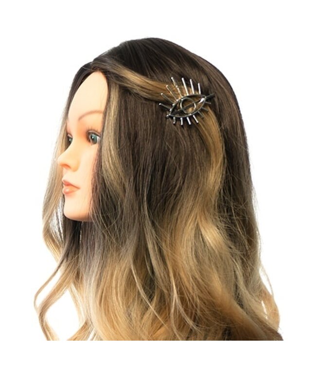 Haarschuifje zilverkleurige oog