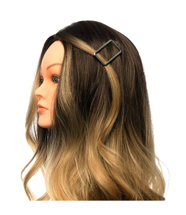 Haarclip luxe zilverkleurig rechthoek