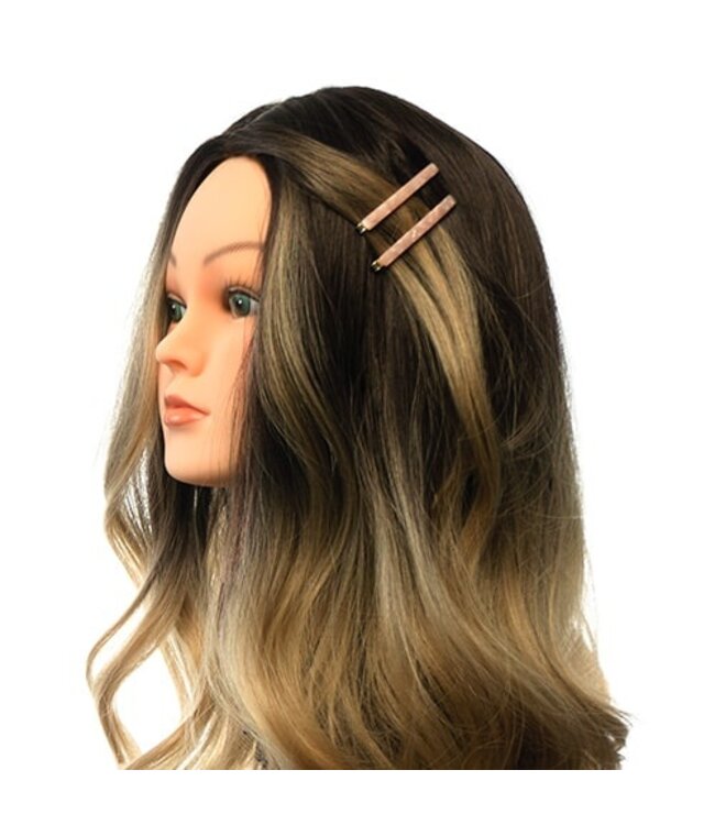 Haarschuifjes marmer zacht roze