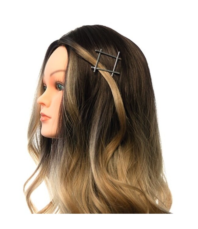 Haarclip luxe zilverkleurig ruit