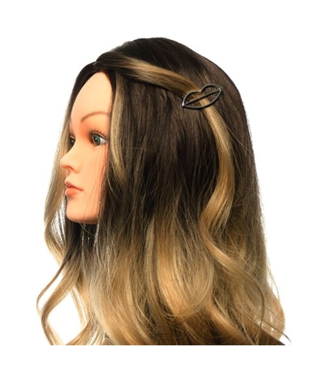 Haarclip luxe zilverkleurig mond