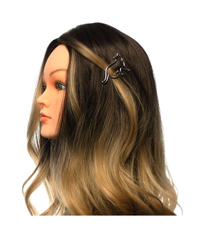 Haarclip luxe zilverkleurig kat