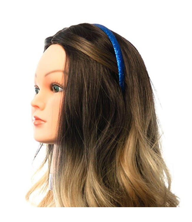 Haarbeugel glitter disco look donkerblauw