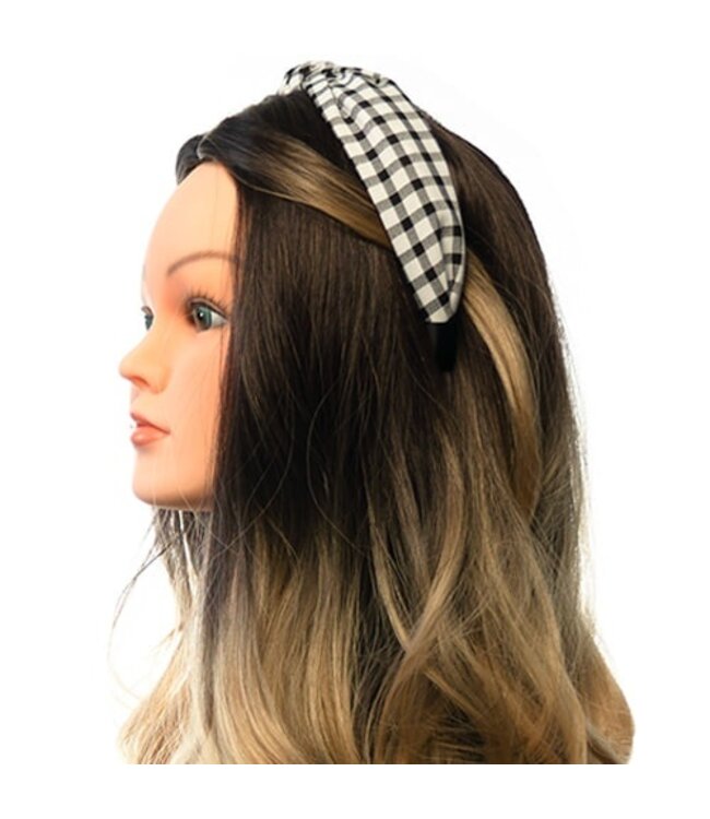 Diadeem zwart wit geruit