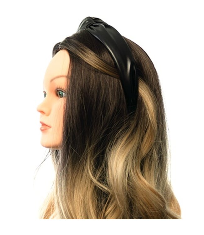 Diadeem zwart leather look