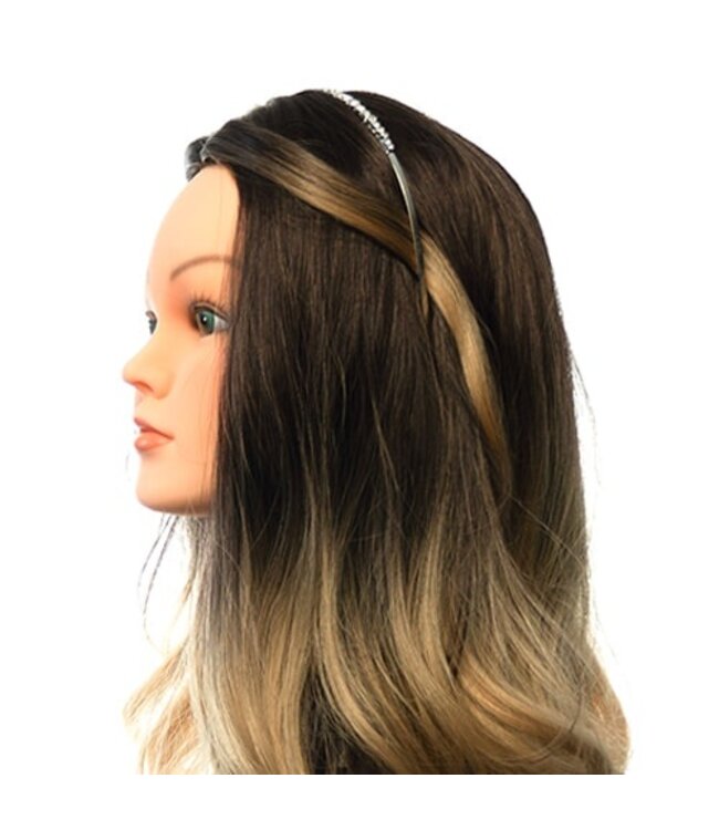 Diadeem zilverkleurig facet stenen