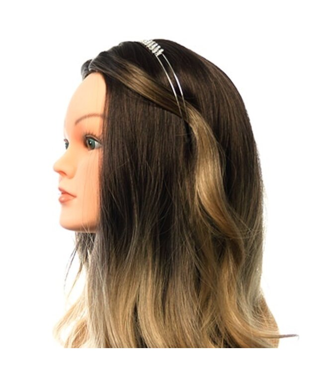 Diadeem zilverkleurig facet stenen bruid