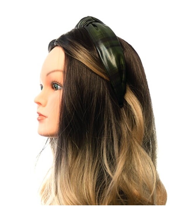 Diadeem groen leather look