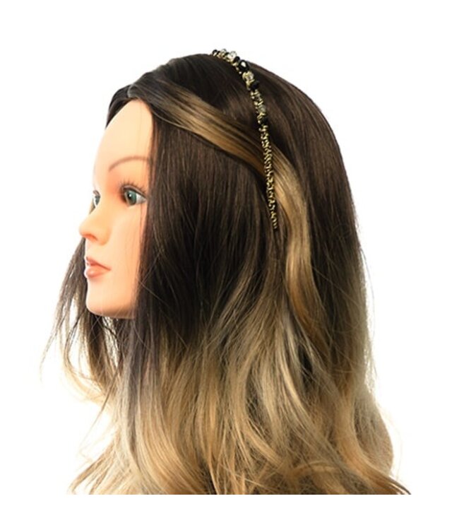 Diadeem elegant zwarte stenen goudkleurig