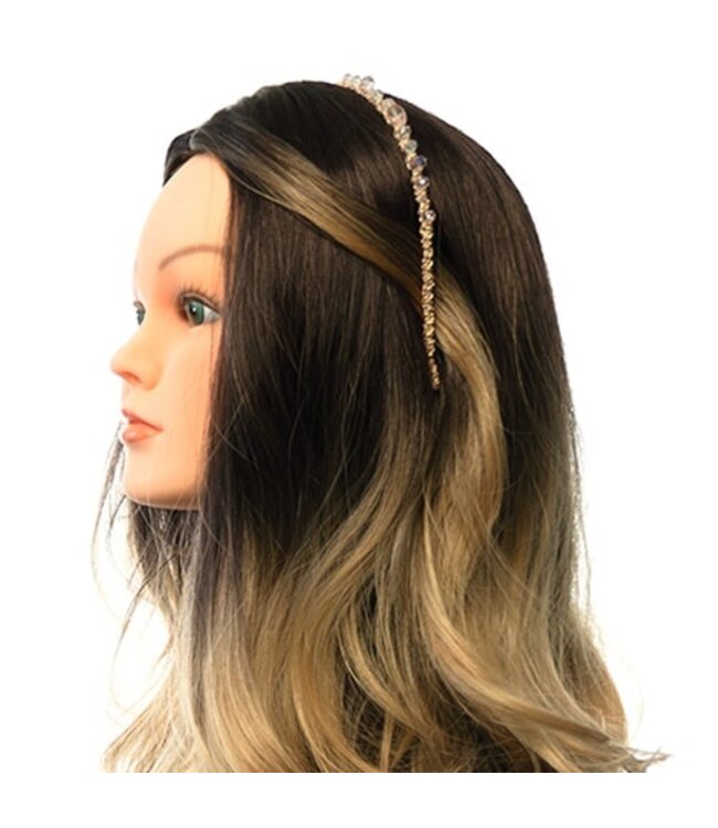 Diadeem elegant roze stenen goudkleurig