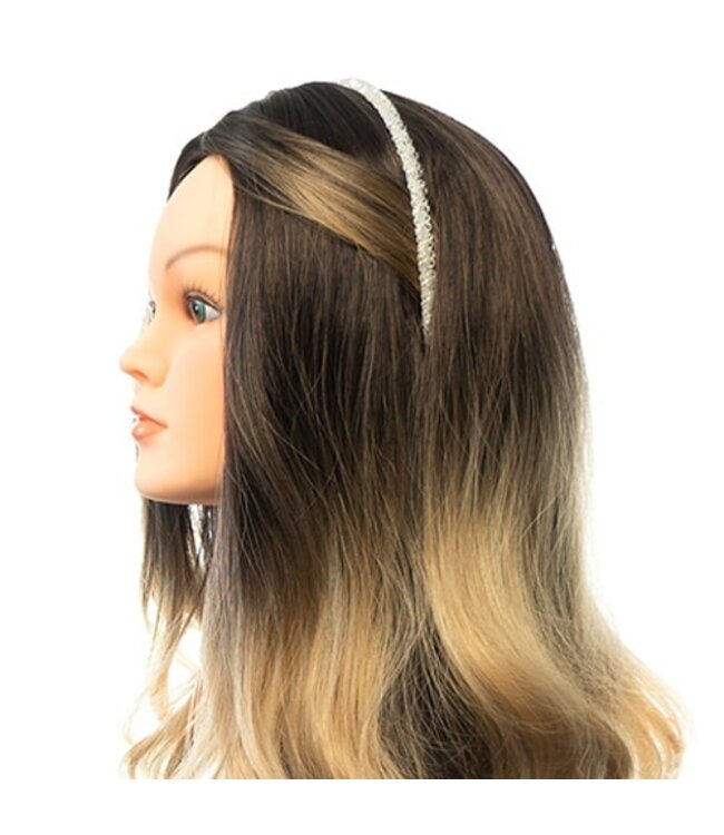 Diadeem met strass kralen kleur transparant
