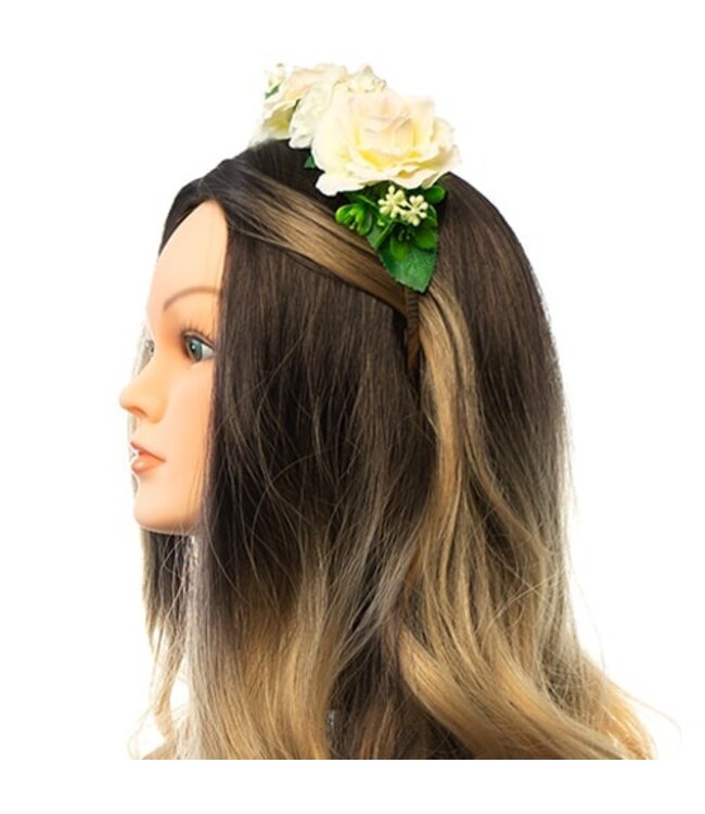 Diadeem grote rozen glitter