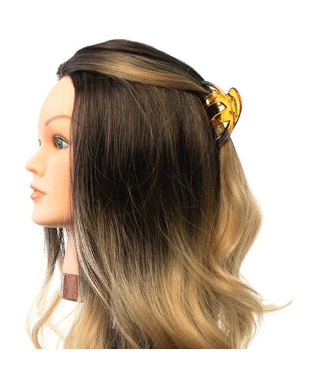 Haarklem bruin/oranjekleurig transparant