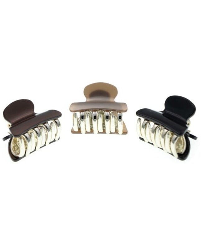 Haarklemmetjes bruin/zwart/naturel 3 stuks