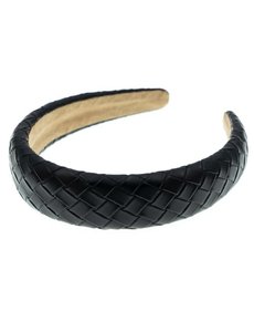  Diadeem gevlochten leather look zwart