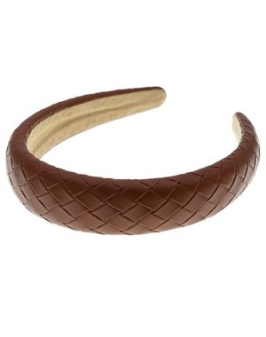  Diadeem gevlochten leather look bruin