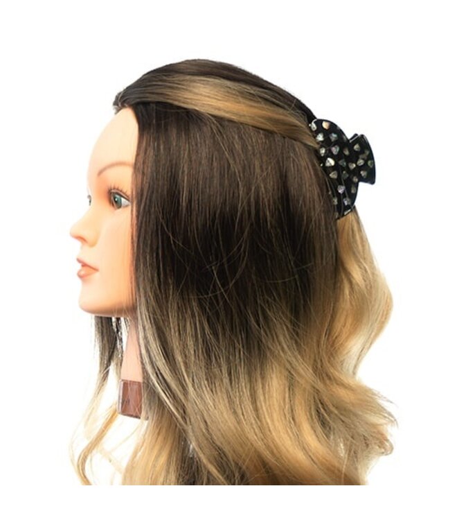 Haarklem zwart diamanten