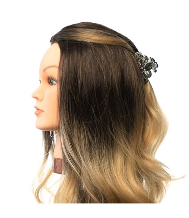 Haarklem vintage sierlijk glans donkergrijs