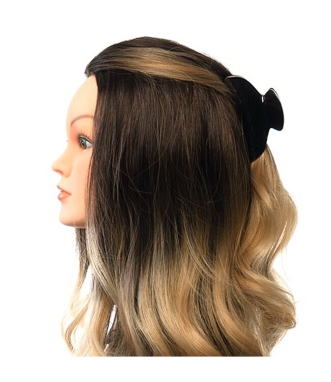 Haarklem zwart met witte omlijning