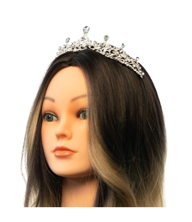 Tiara zilverkleurig kroonjuweel