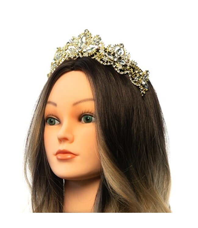 Tiara facetstenen kleine bloemen