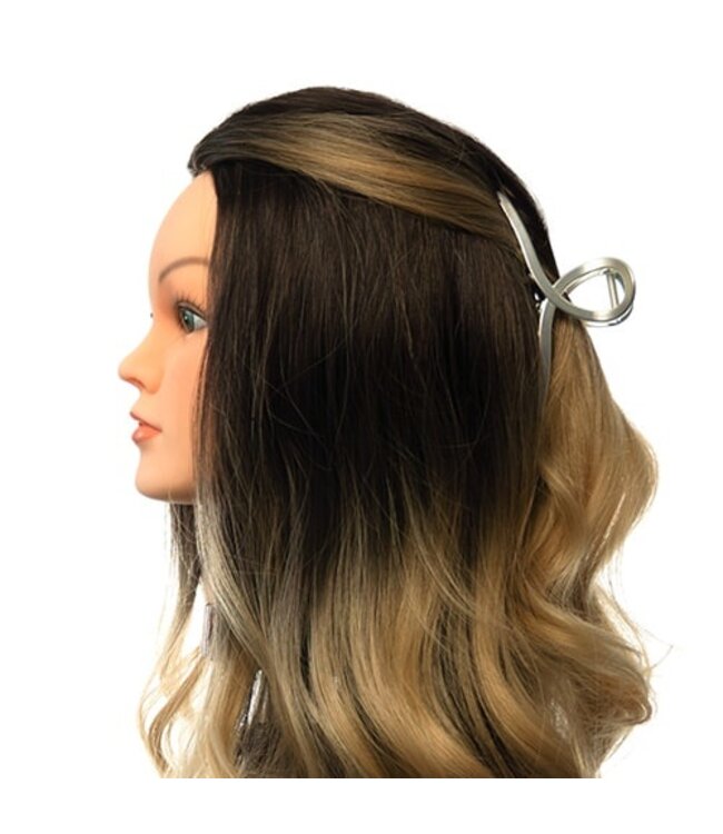 Haarklem zilver lus mat