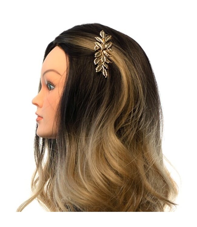 Haarkam goudkleurig model bladeren