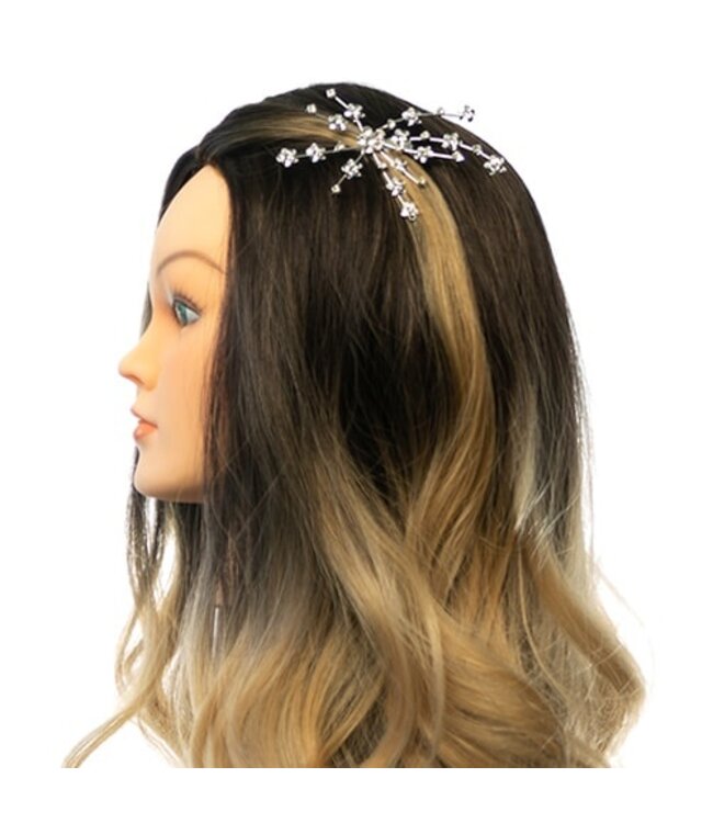 Haarkam fijne bloemen speciaal zilverkleurig