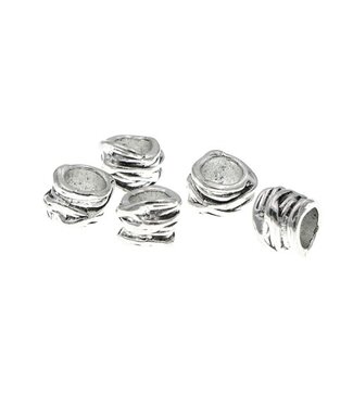 Goudhaartje Dreadlock bead 5 stuks ropes zilverkleurig