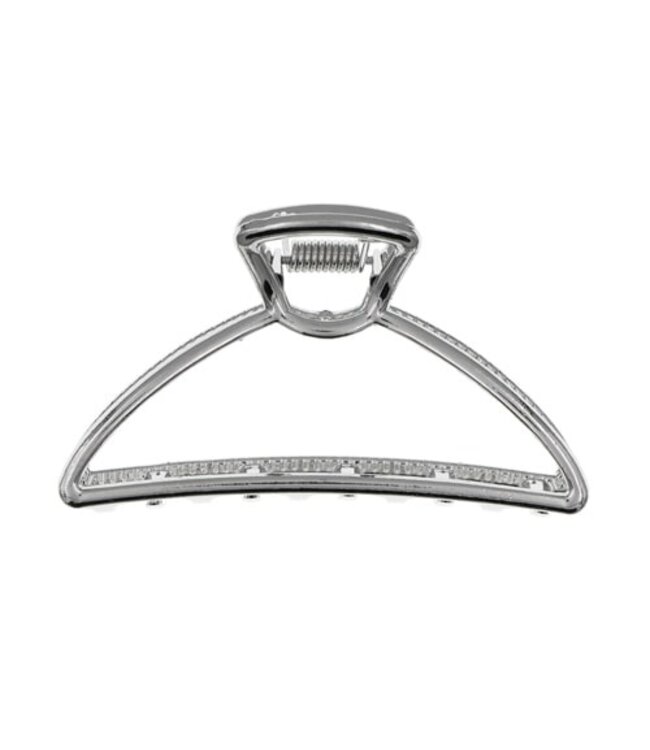 Haarklem zilverkleurig metaal open