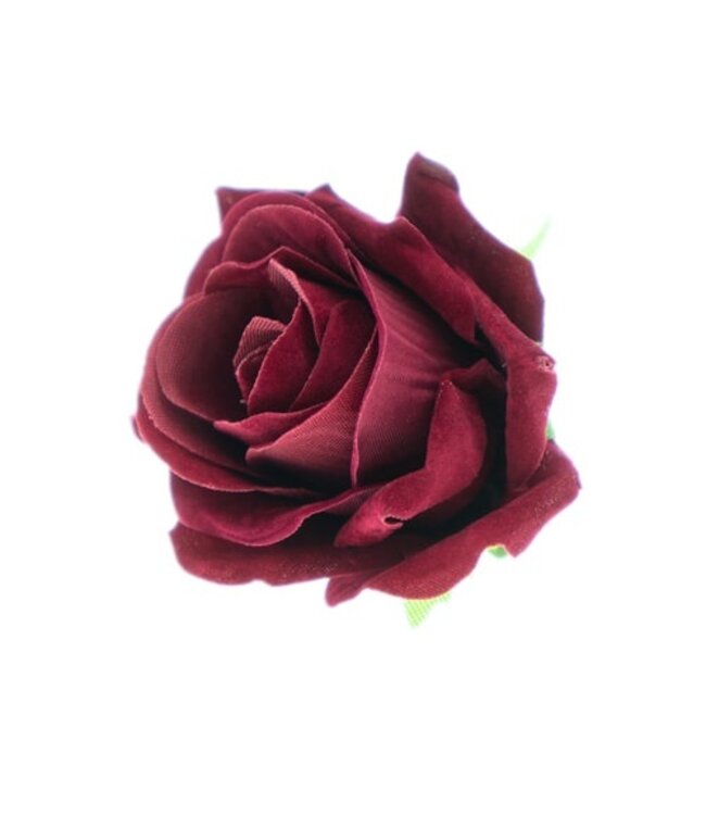 Haarbloem fluwelen roos rood op alligator knipje