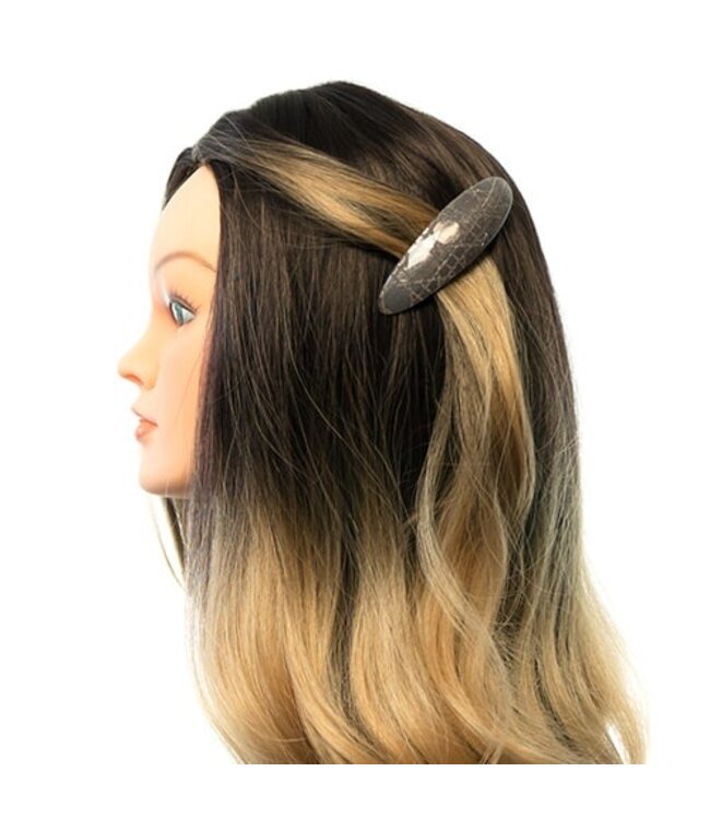 Patent speld grijs ovaal glitter