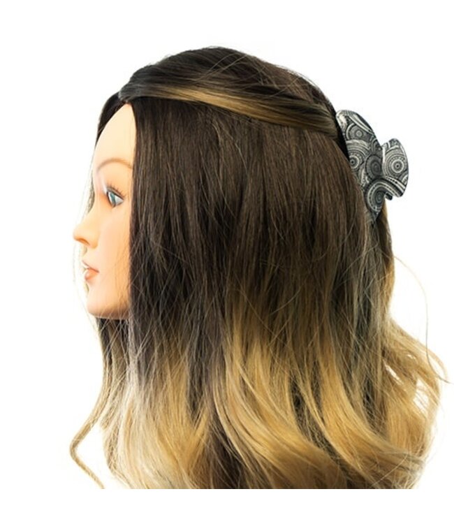 Haarklem zwart wit motief cirkels