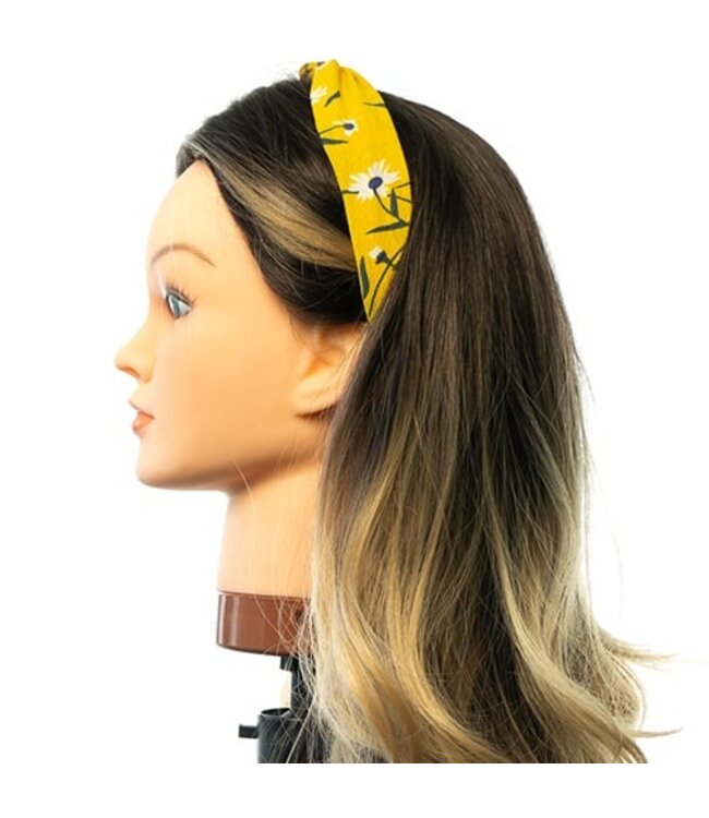 Haarband geel bloemen