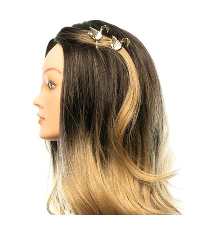 Haarschuifjes vogel origami goudkleurig