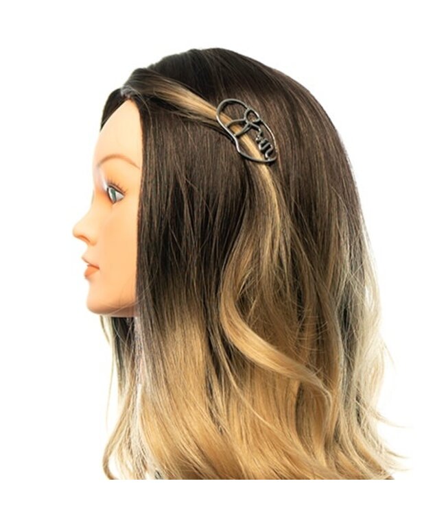 Haarschuifje zilverkleurig gezicht