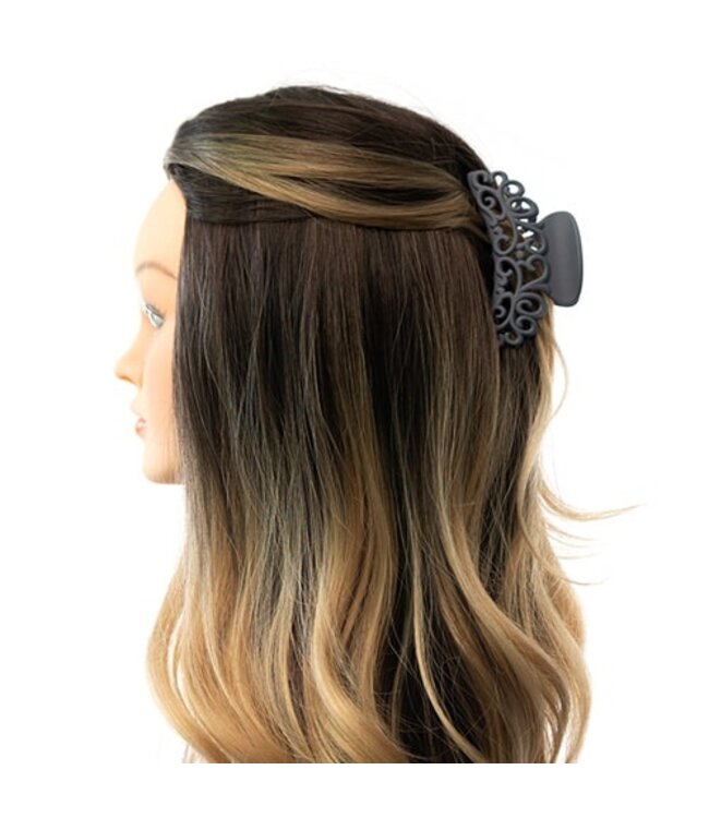 Haarklem grijs mat sierlijk