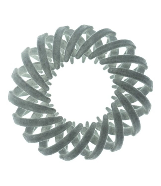 Vogelnest haarklem velours grijs