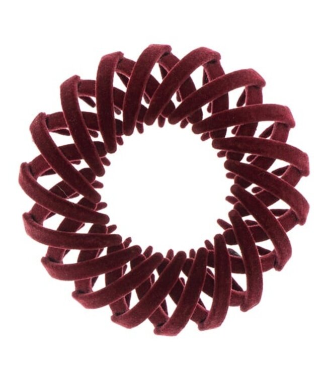 Vogelnest haarklem velours rood