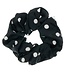 Goudhaartje Scrunchie polkadot zwart wit satijn