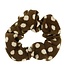 Scrunchie bruin crèmekleurige stip