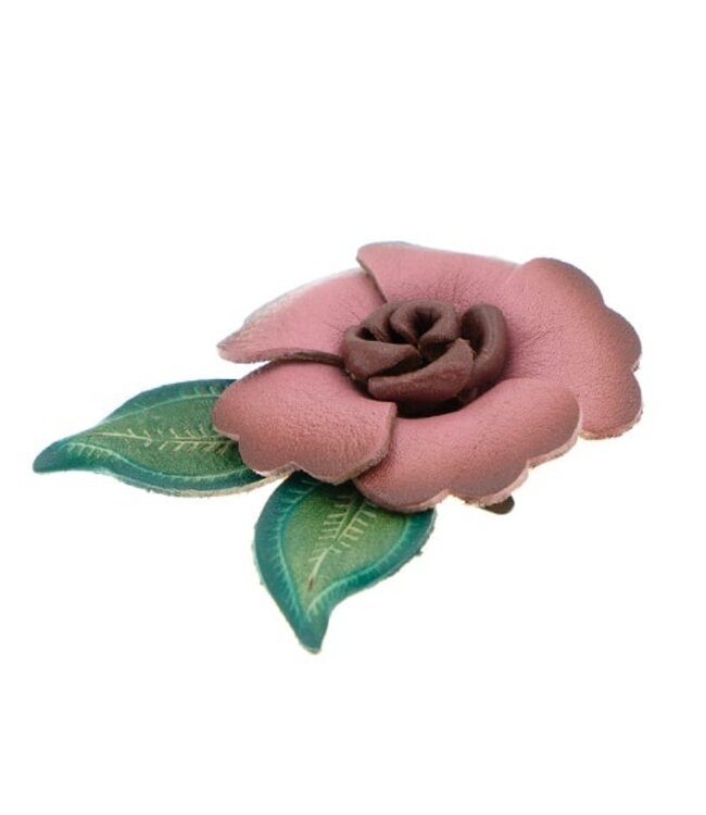 Haarbloem leer Urban Hippies licht roze