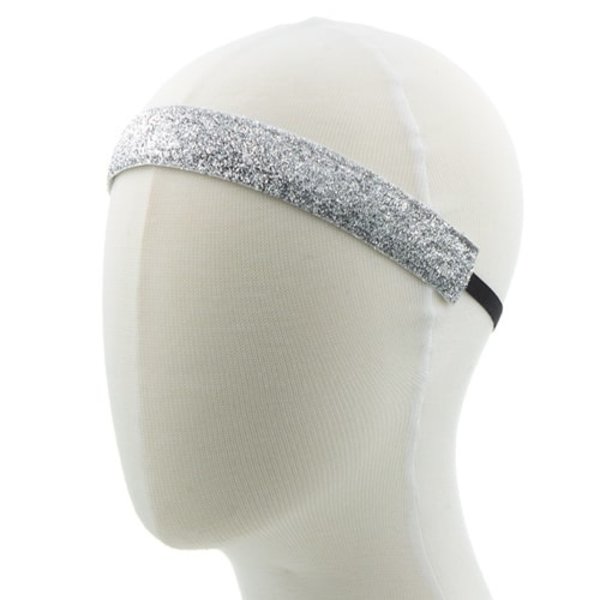 Haarband glitter velours zilver