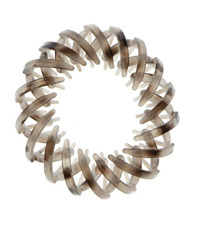 Vogelnest haarklem grijs gevlekt